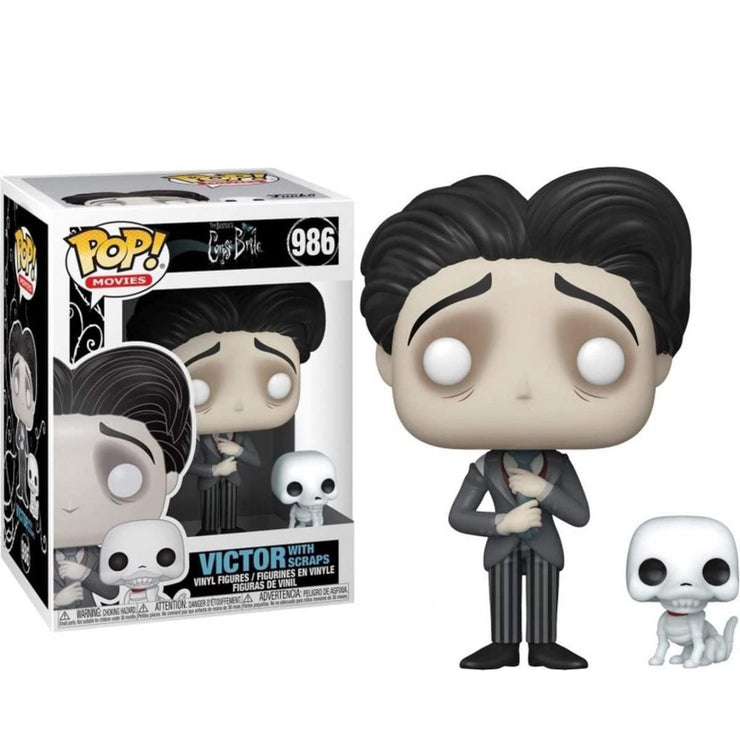 Funko POP! Movies: Corpse Bride VICTOR with Scraps Figure #986 w/ Protector