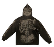 Cactus Jack X FRAGMENT SKELETON GRAFFITI FULL ZIP HOODIE REDUX