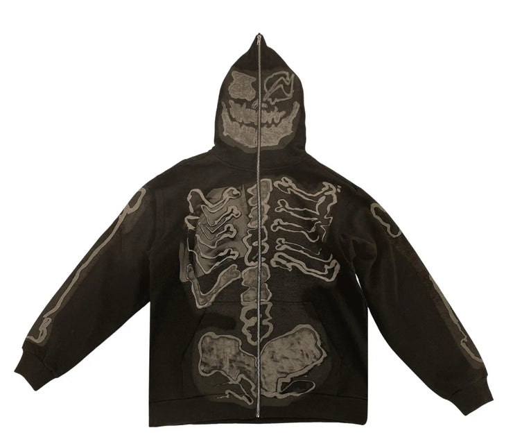 Cactus Jack X FRAGMENT SKELETON GRAFFITI FULL ZIP HOODIE REDUX