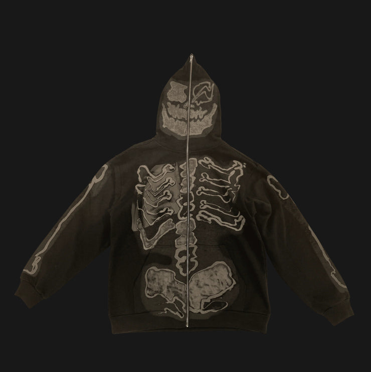 Cactus Jack X FRAGMENT SKELETON GRAFFITI FULL ZIP HOODIE REDUX