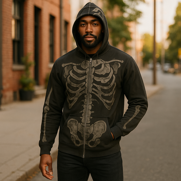 Cactus Jack X FRAGMENT SKELETON GRAFFITI FULL ZIP HOODIE REDUX