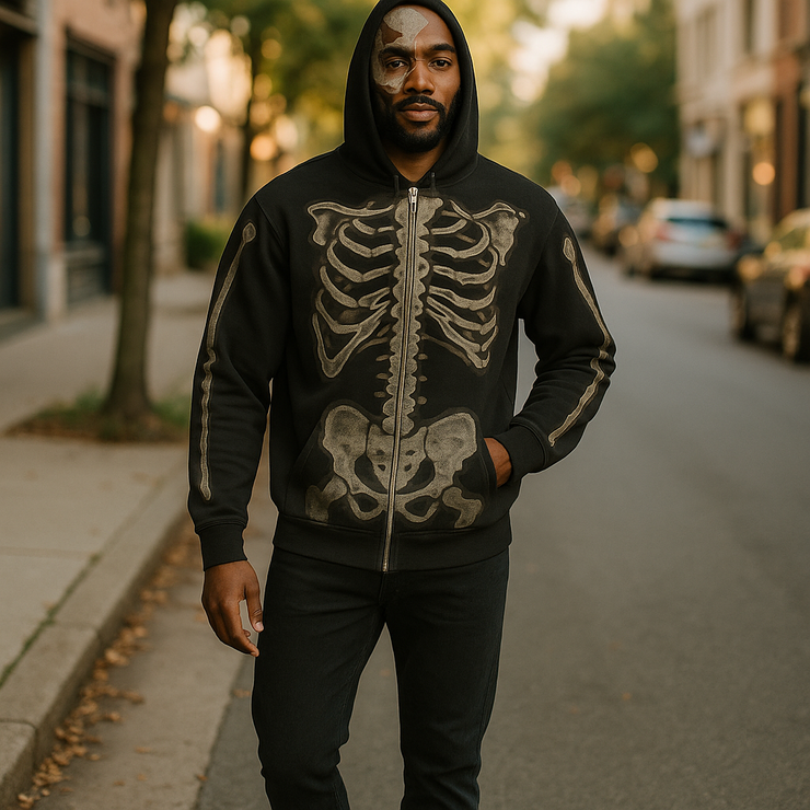 Cactus Jack X FRAGMENT SKELETON GRAFFITI FULL ZIP HOODIE REDUX