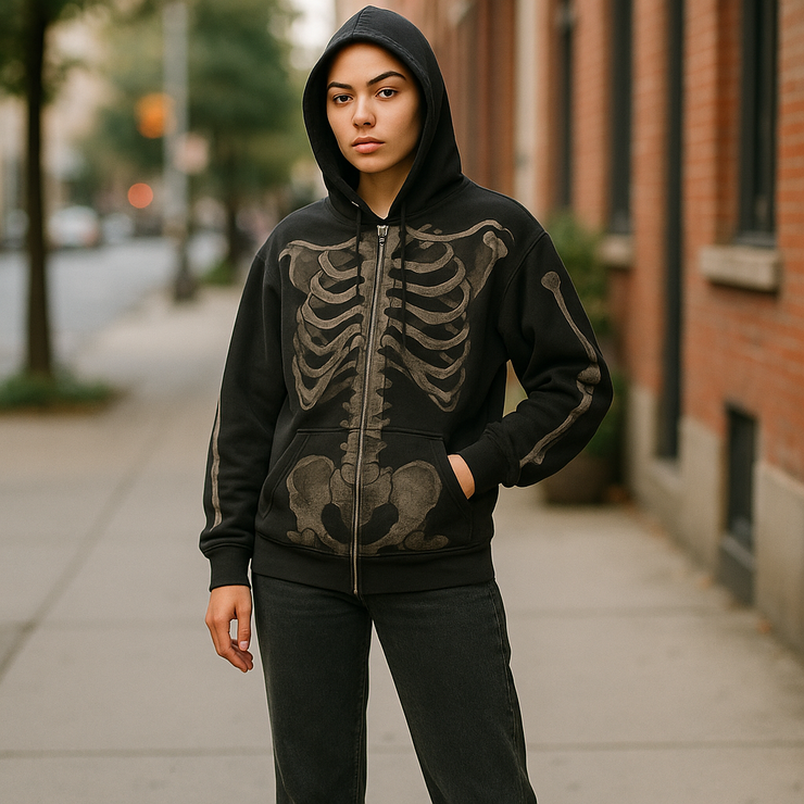 Cactus Jack X FRAGMENT SKELETON GRAFFITI FULL ZIP HOODIE REDUX