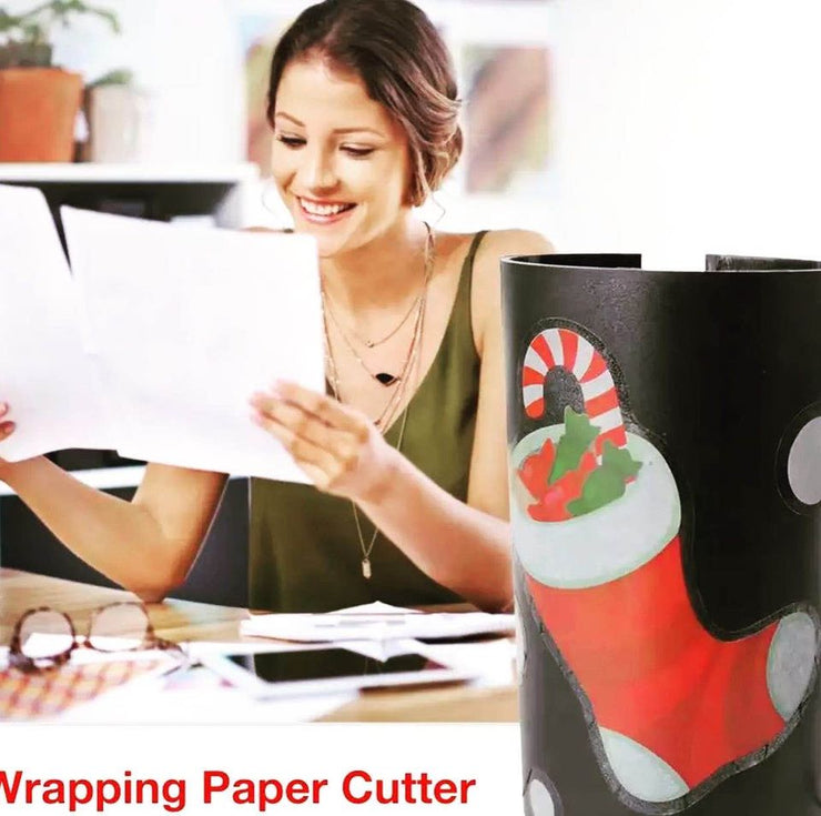 Wrapping Paper Sliding Cutter Christmas Gift Packaging Wrapping Paper Roll Cutter