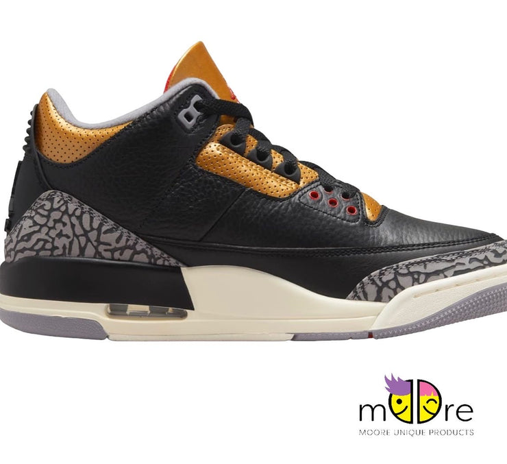 Jordan 3 Retro Black Cement Gold (W)