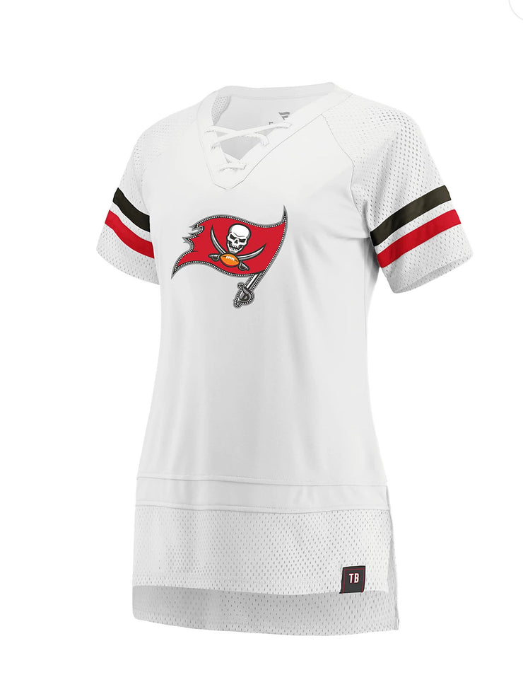 Tampa Bay Buccaneers Fantatics Women Draft Me Lace Up T-Shirt