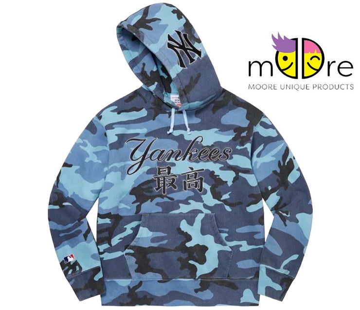 Supreme@/New York Yankees™ Hooded Sweatshirt Blue Camo